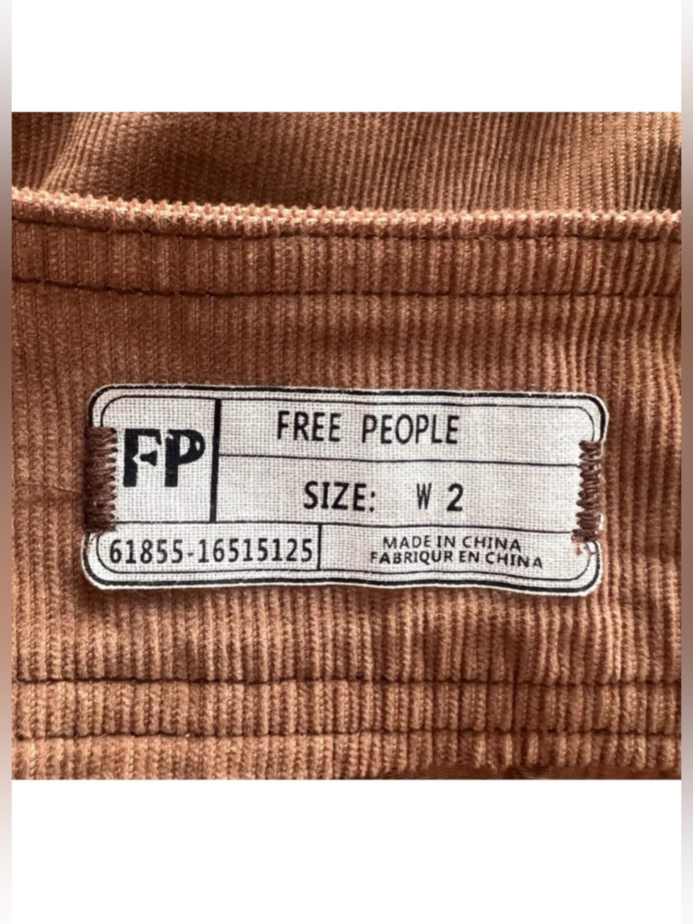 Free People Come A Little Closer Brown Corduroy Button Front Mini Skirt Size 2 - Picture 4 of 5